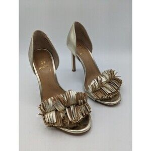 Banana Republic Gold Leather‎ Fringe Sandals Women's Size 6